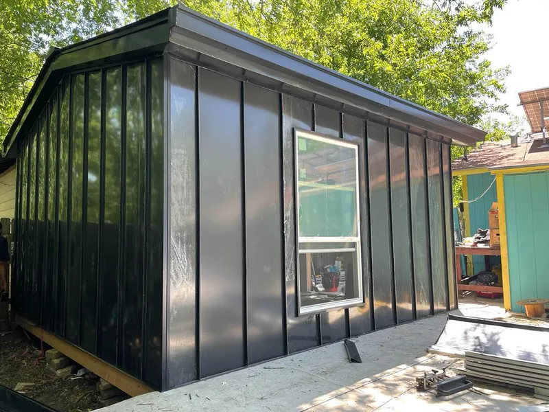 Black standing seam metal wall panels for Metal Roof Installation in Somerton